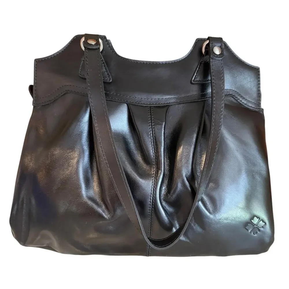 Patricia Nash Napoli Leather Heritage Shoulder Bag Black